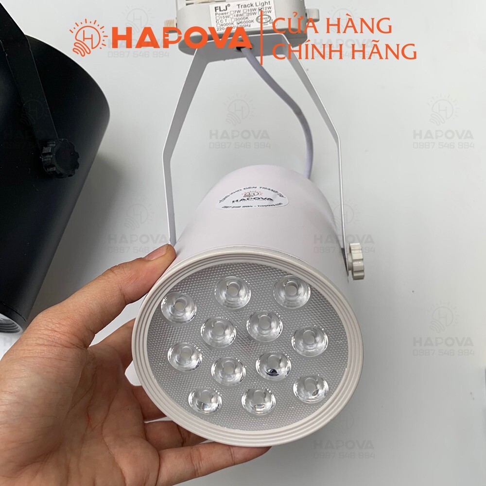 Đèn rọi, đèn rọi ray mắt trâu trang trí bể cá HAPOVA ALMA DR 04 loại 12W Thân Trắng AS Vàng