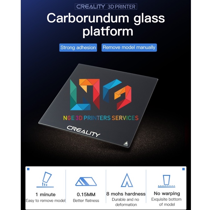 Tấm kính nền tinh thể Carbon Silicon Crystal Platform Glass Plate 310*310*4mm