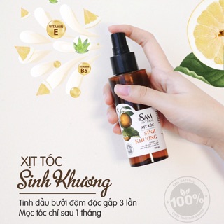 [SAM NATURAL] Tinh dầu xịt tóc Sinh Khương 100ml_Tóc dày chắc khỏe