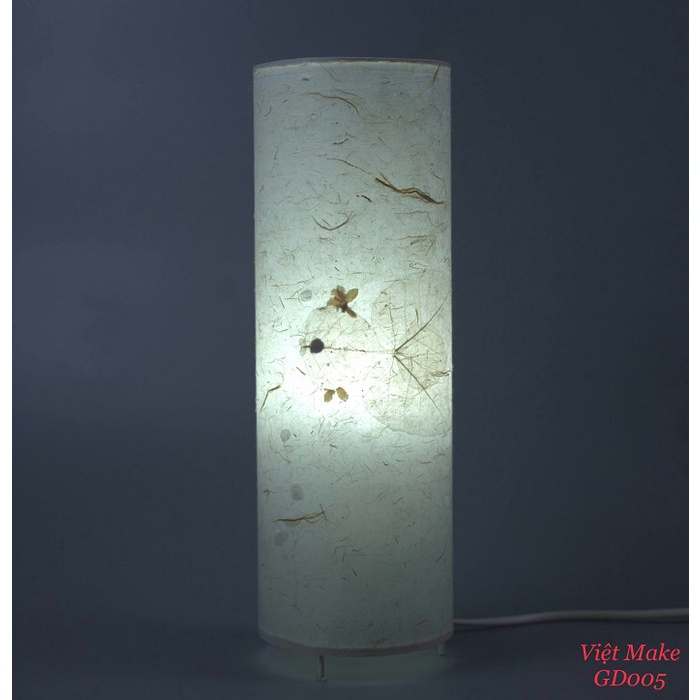 Đèn Bàn Trang Trí Nội Thất Nguyên Liệu Giấy Dó Hoa Khô Xếp Hình Cá Vàng Bồ Đề, Hàng Thiết Kế Cao Cấp Vietmake GD005