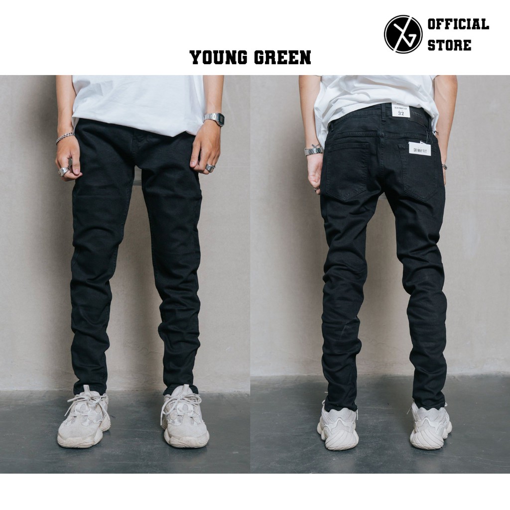 Quần Jeans Nam Đen Destroy Skinny - Jeans