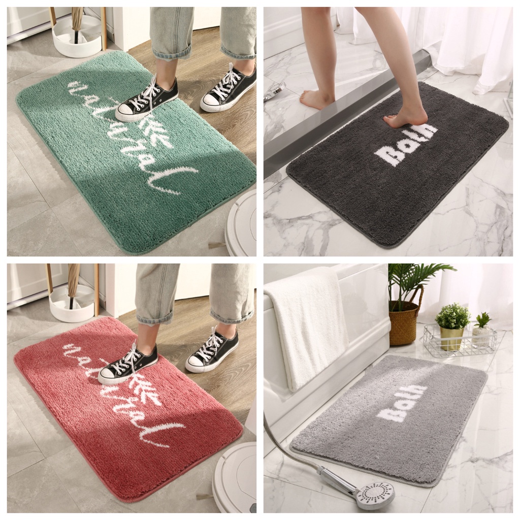 Thảm chùi chân lau chân cao cấp trải sàn trang trí Moon Home kích thước dài 40x60cm lông len mềm mại thấm hút nhanh