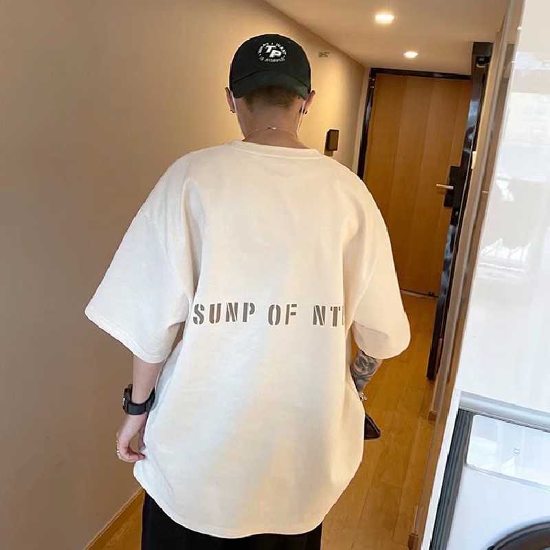 Áo Thun Tay Ngắn Dáng Rộng In Chữ Phong Cách Nhật Bản Thời Trang Mùa Hè Cho Nam Size M-5XL