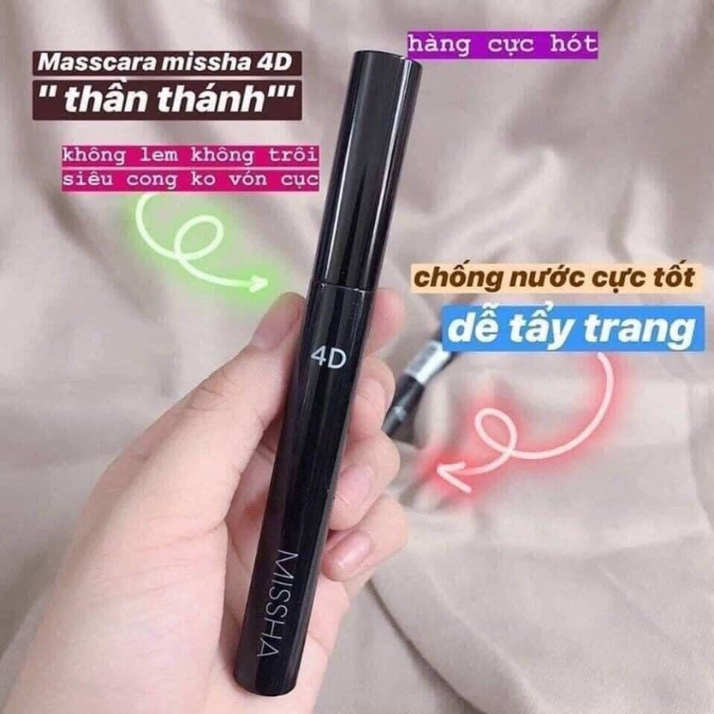 Chuốt Mi Missha The Style 4D Mascara, Dày Mi, Dài Mi, Cong Mi, Lâu Trôi [ Auth - Hàn Quốc ]