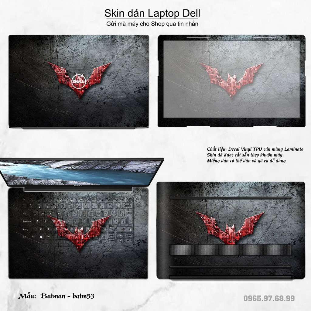 Skin dán Laptop Dell in hình Người dơi _nhiều mẫu 3 (inbox mã máy cho Shop)