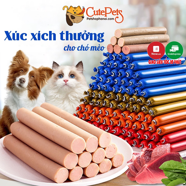 Xúc xích cho mèo, chó 15g Thức ăn thưởng cho thú cưng - Phụ kiện thú cưng Hà Nội