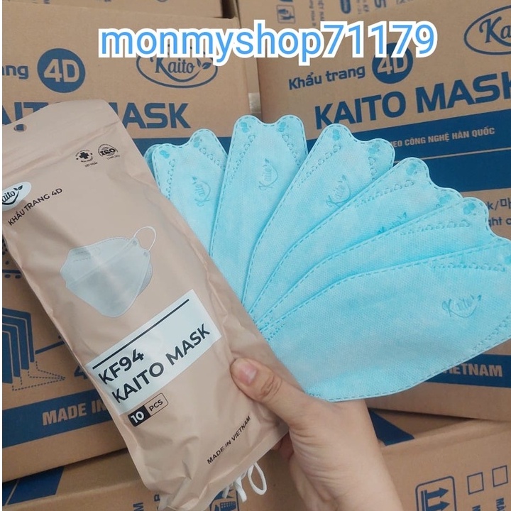[Thùng 300 cái] khẩu trang KF94 KAITO MASK 4 lớp kháng khuẩn, kiểu dáng 4D HÀN QUỐC hàng chính hãng chống bụi mịn