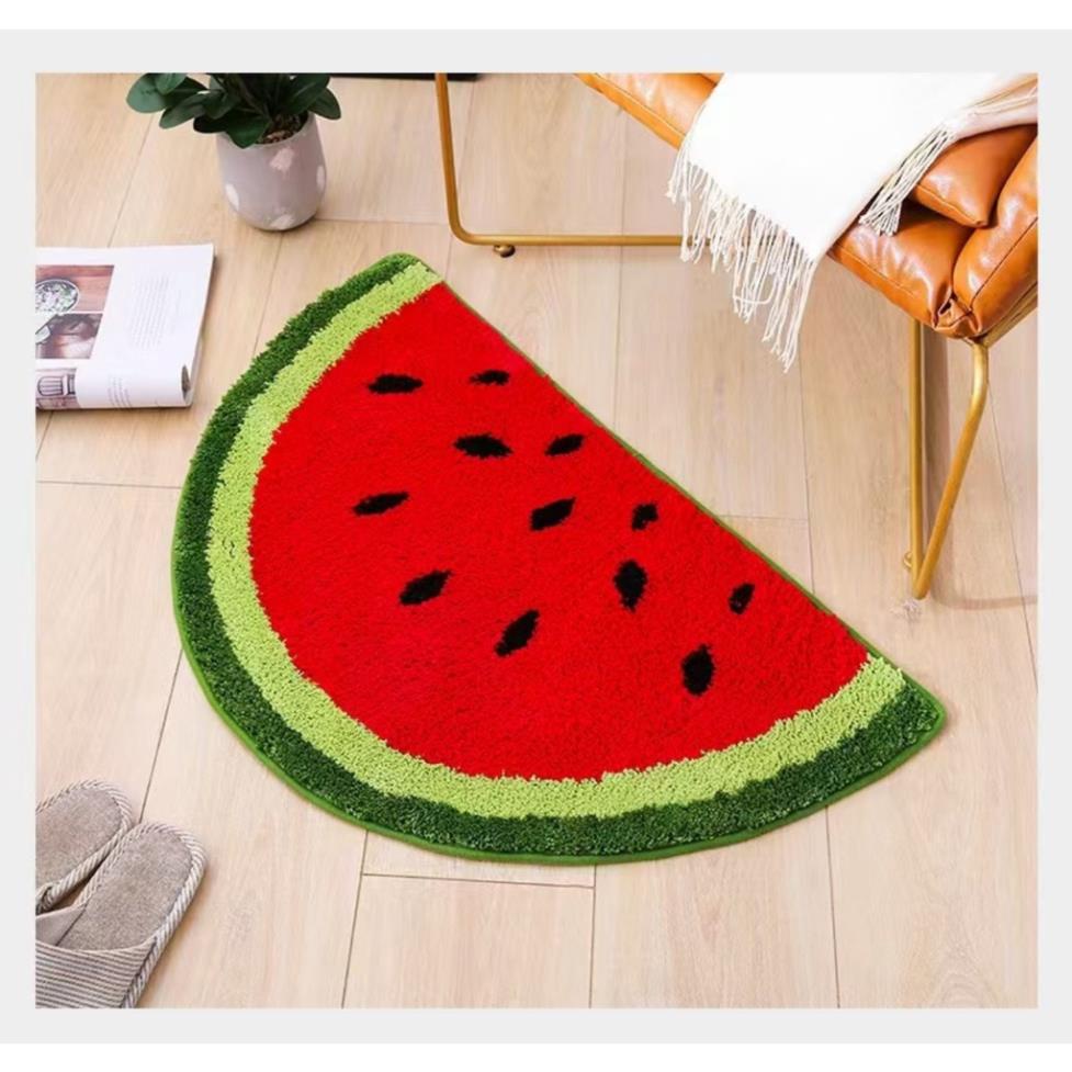 Thảm lau chân 3D hình thú, Thảm chùi chân lông cừu siêu xinh thấm hút nước tốt, mặt sau chống trơn trượt