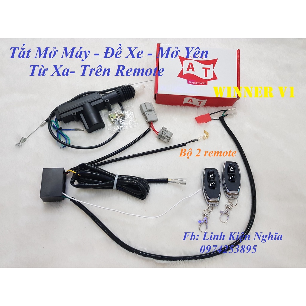 Bộ Tắt Mở Máy Đề Xe Từ Xa Kèm Mở Yên WINNER V1 tích hợp trên Remote