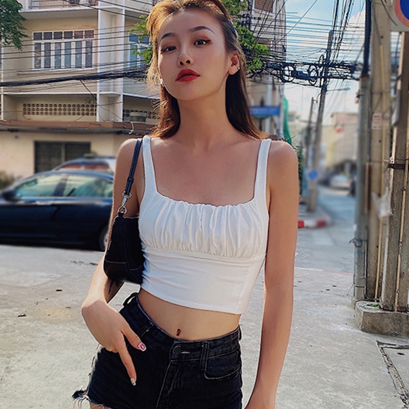 Áo Croptop Dệt Kim Thiết Kế Quyến Rũ Cho Nữ