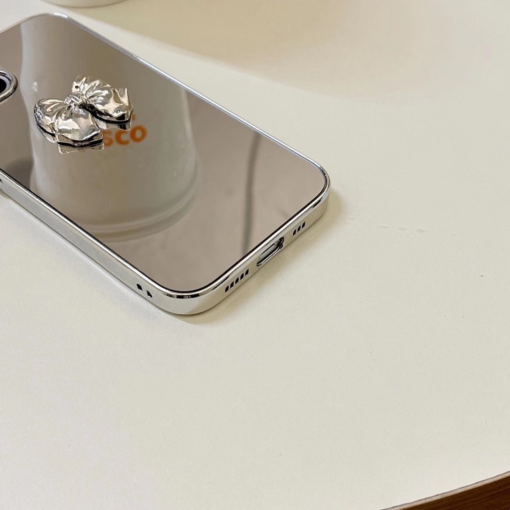 Ốp điện thoại TPU cứng đính nơ kim loại cho iPhone X XS XR XS MAX 7 Plus 8 Plus 11 11 Pro 11 Pro Max 12 13 Pro 12 Pro Max