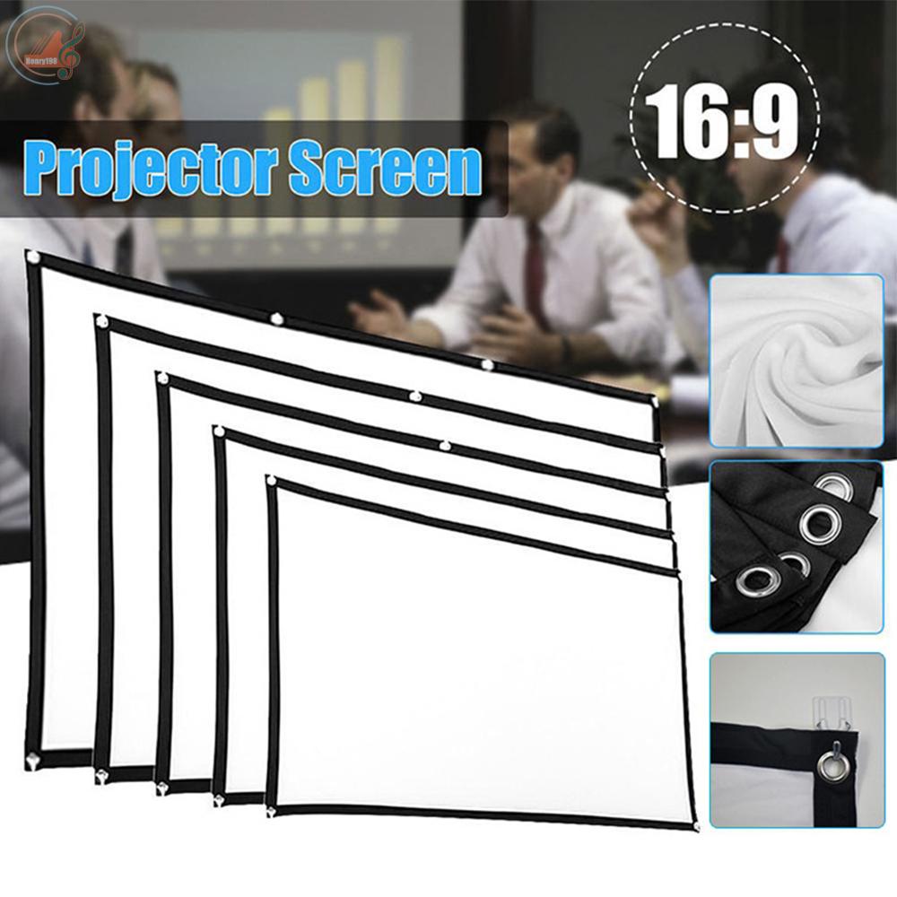 Aibecy Projection Screen 16:9 HD 4K Movie Screen Curtain Foldable Portable Anti-Crease Projector Screen with Stick Hooks for Indoor Outdoor Home Theater Office Presentation Support Front & Rear Projection, 84 Inch