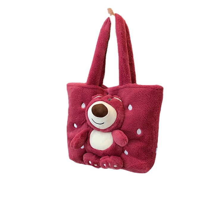 Túi Đựng Đồ Trang Điểm Hình Chú Gấu Hoạt Hình / Dâu Tây Nhồi Bông Đáng Yêu