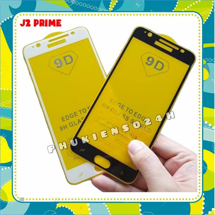 Cường Lực Samsung J2 prime_Kính cường lực 9D full màn , Full keo toàn màn hình tặng keo chống hở mép