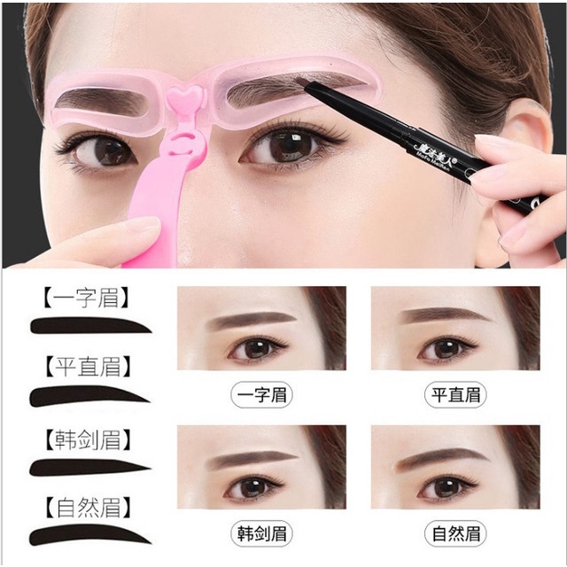 Bộ 8 Khuôn Hỗ Trợ Kẻ Lông Mày Có Thể Tái Sử Dụng