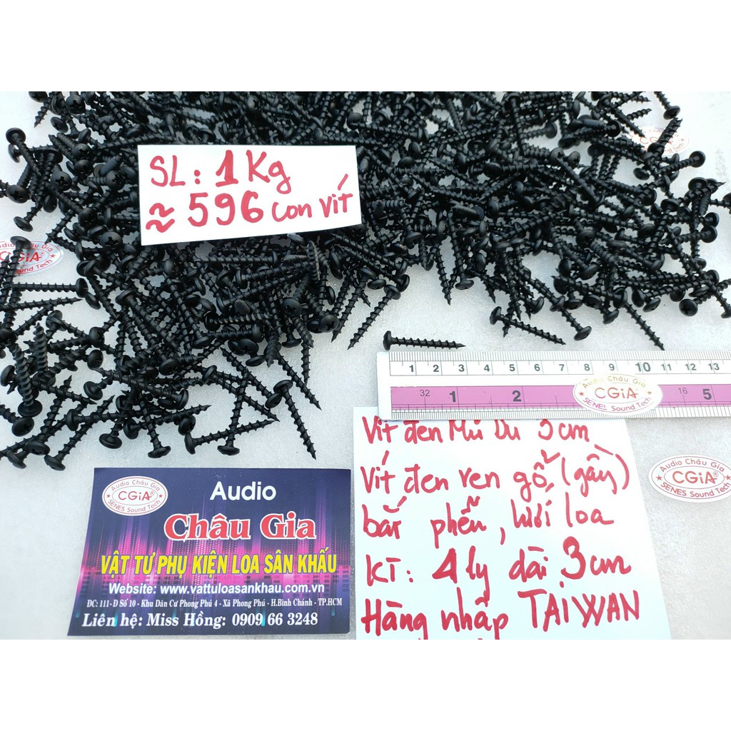 Vít dù đen 3cm 1kg Audio Châu Gia