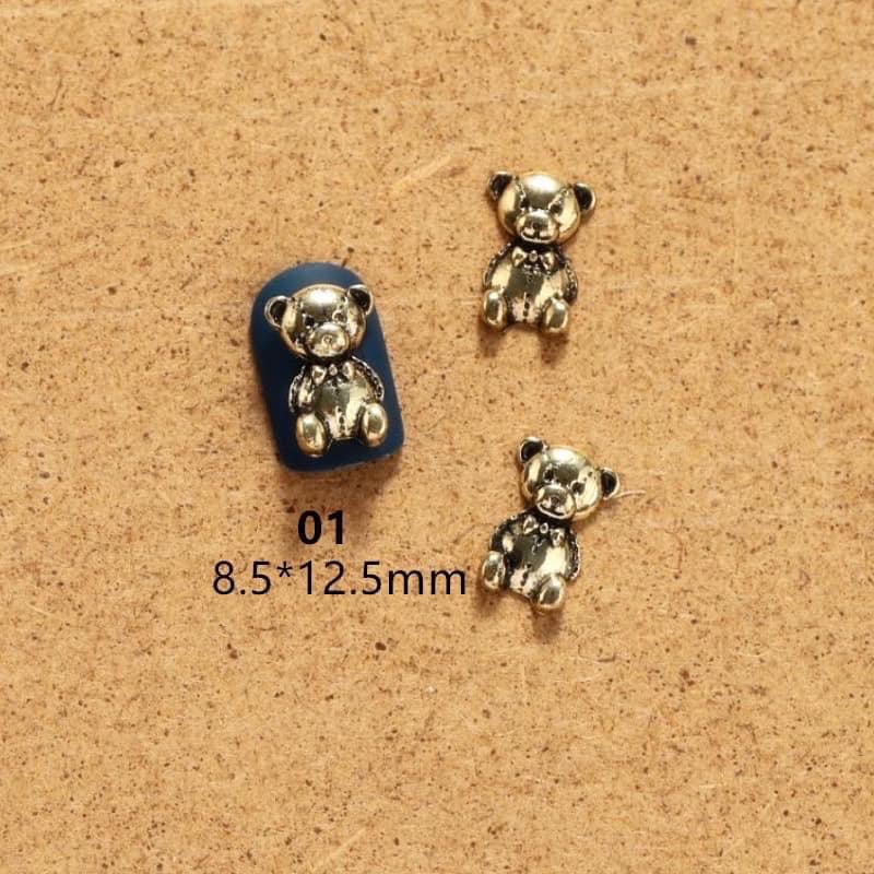 Charm gấu kim loại phong cách hàn quốc 10viên