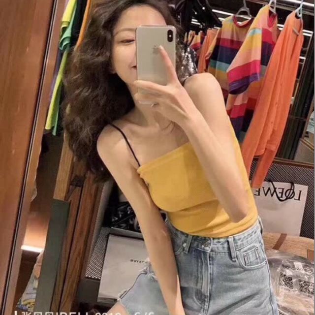 Áo 2 dây montogi trơn [ Ảnh thật ] [ Quảng Châu ]