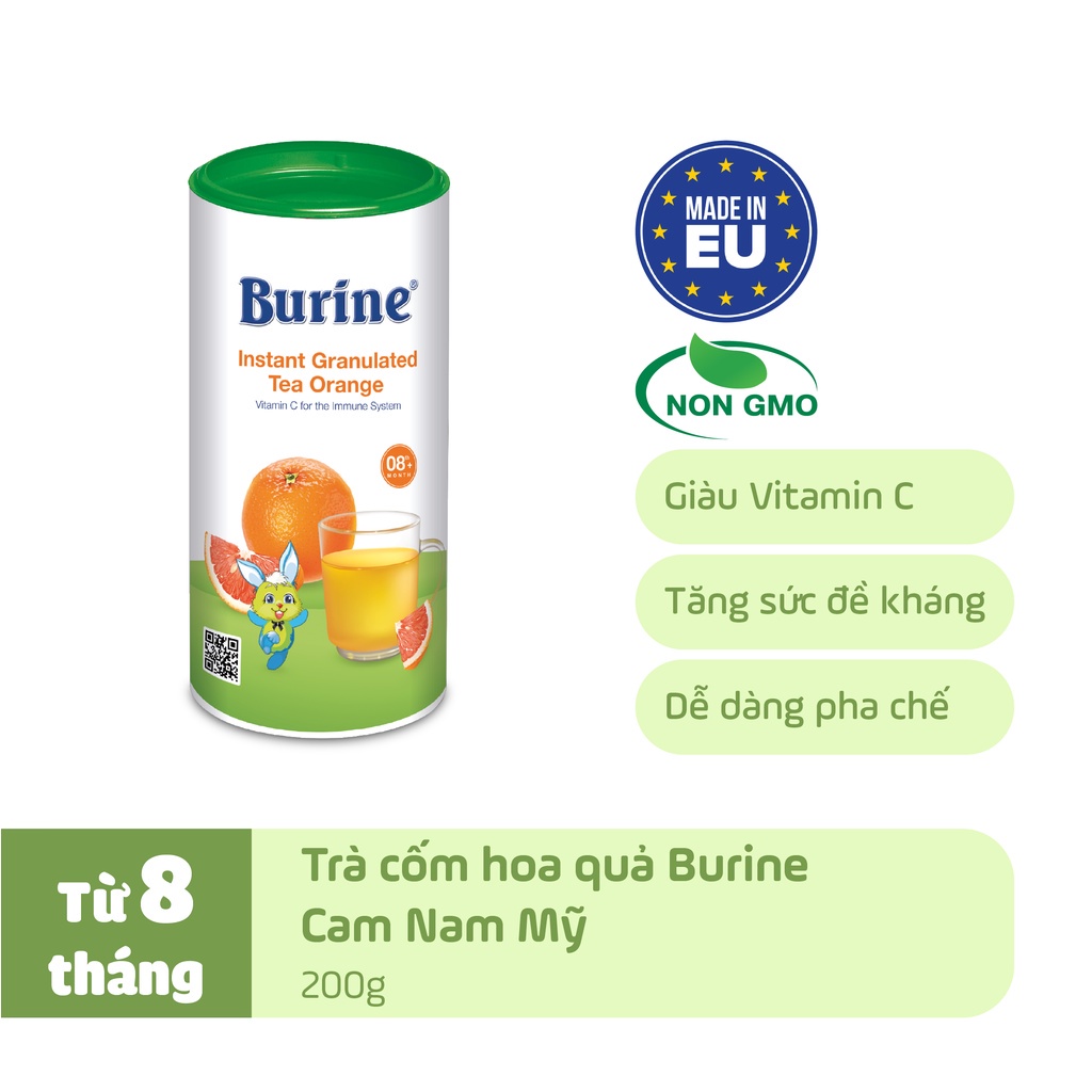 Trà cốm hoa quả HiPP Burine bổ sung Vitamin C, dành cho bé ăn dặm từ 4 tháng tuổi,,,,,