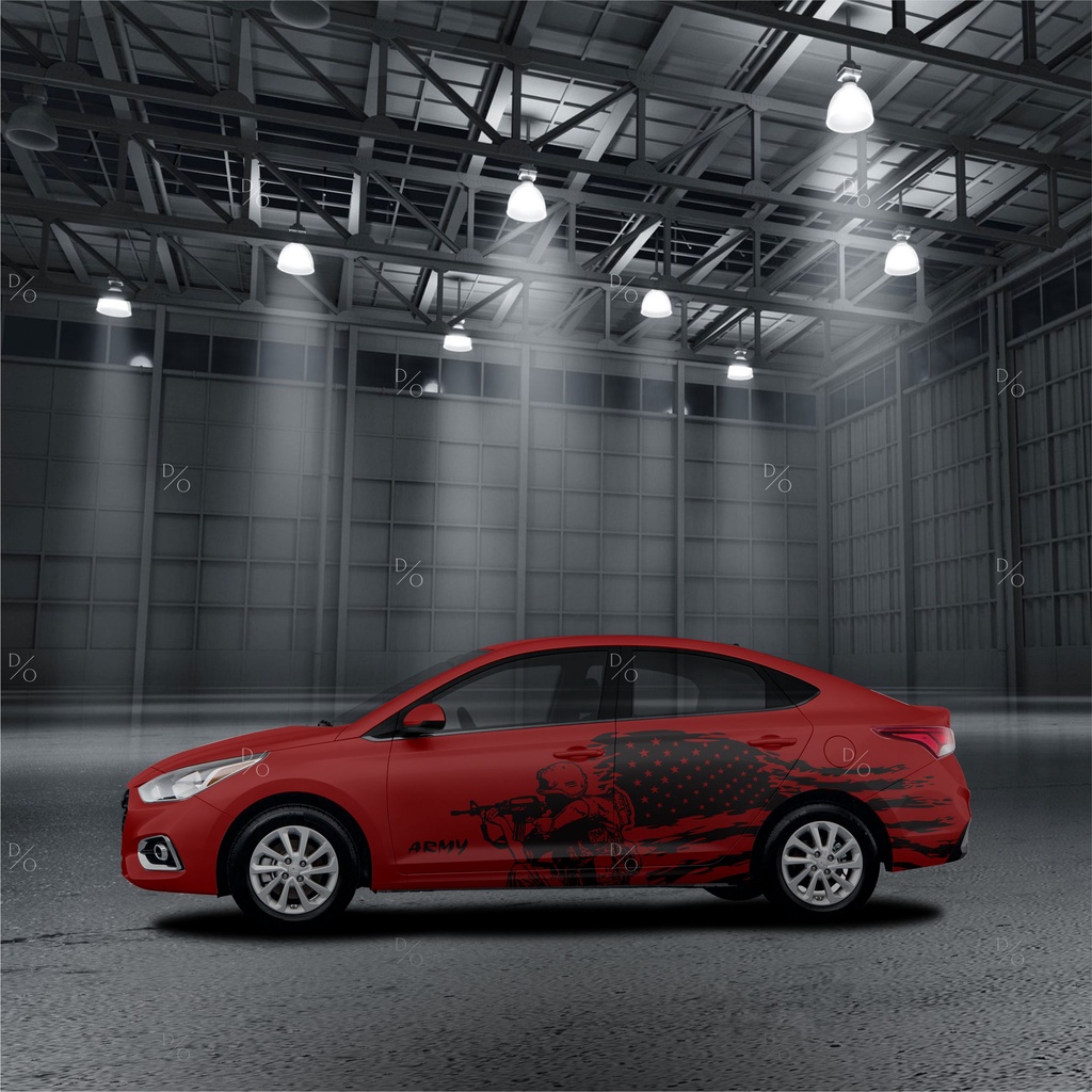 Tem sườn dán xe Hyundai Accent HA-023 - Thiết kế tem theo yêu cầu