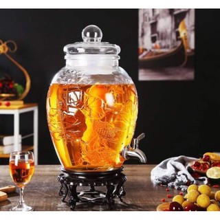 Bình thủy tinh ngâm rượu có vòi 10 lít