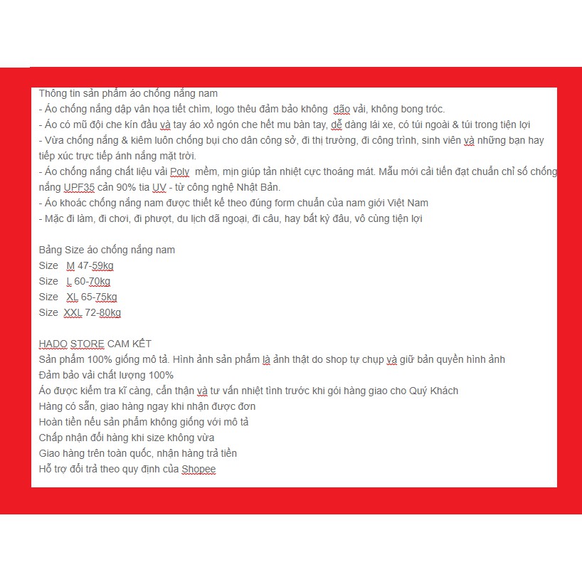 Áo chống nắng nam dập vân, áo khoác chống nắng chất vải poly dày dặn Thoáng Mát | WebRaoVat - webraovat.net.vn