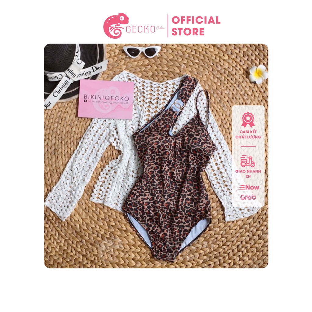 Bikini Đồ Bơi 1 Mảnh Liền Da Beo Khoen Xẻ Ngực GK0123 (Nhiều Màu, Ảnh Thật)