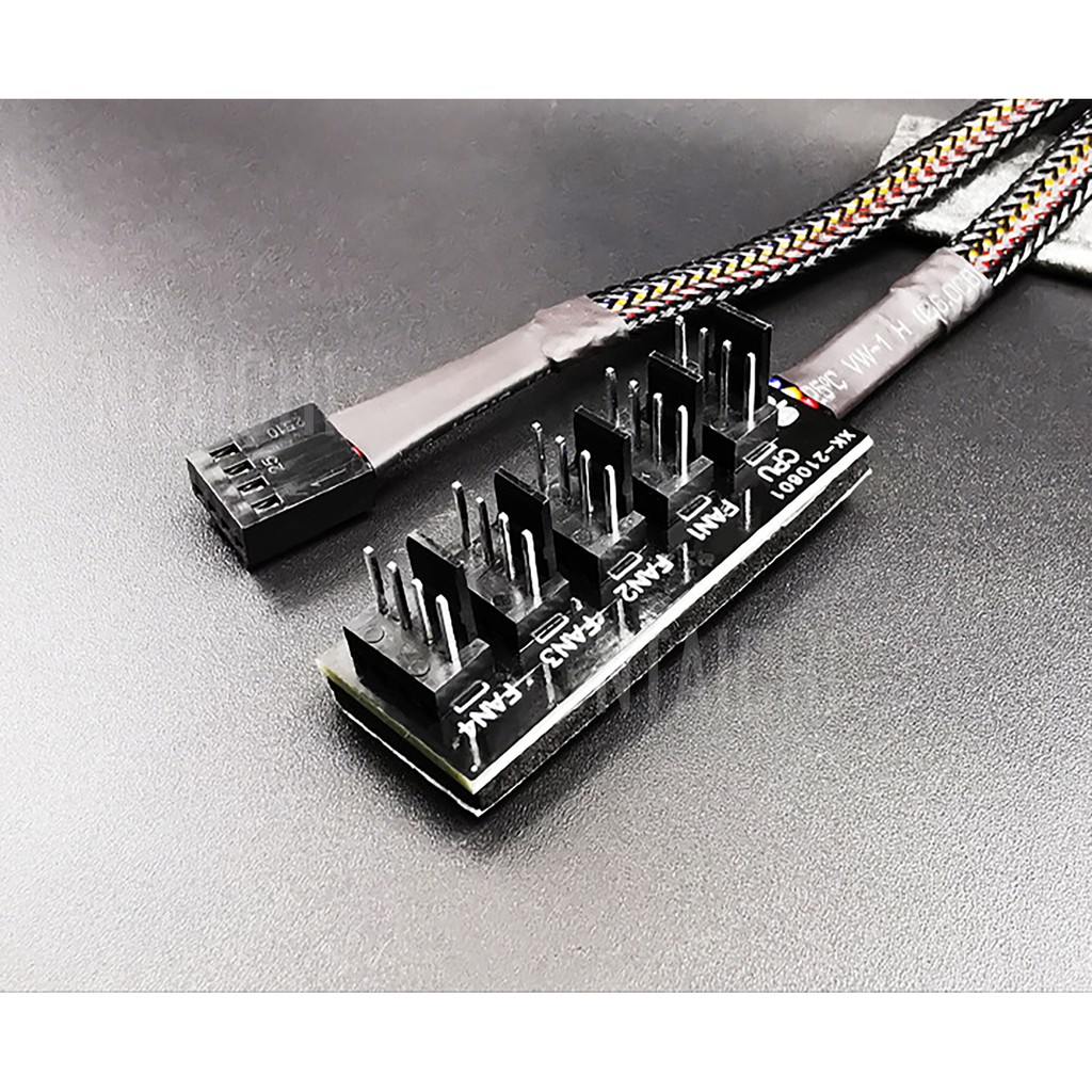 Dây Cáp Chia mạch 4 Pin PWM Cho CPU FAN | 1 Sang 5 Cổng | Dài 33cm