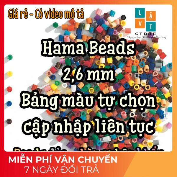 [2.6 Bảng màu 1] 1000 Hạt Peler Beads 2,6 MM,Bán Buôn hạt nhựa đồ chơi, Hama Beads 2,6 mm.