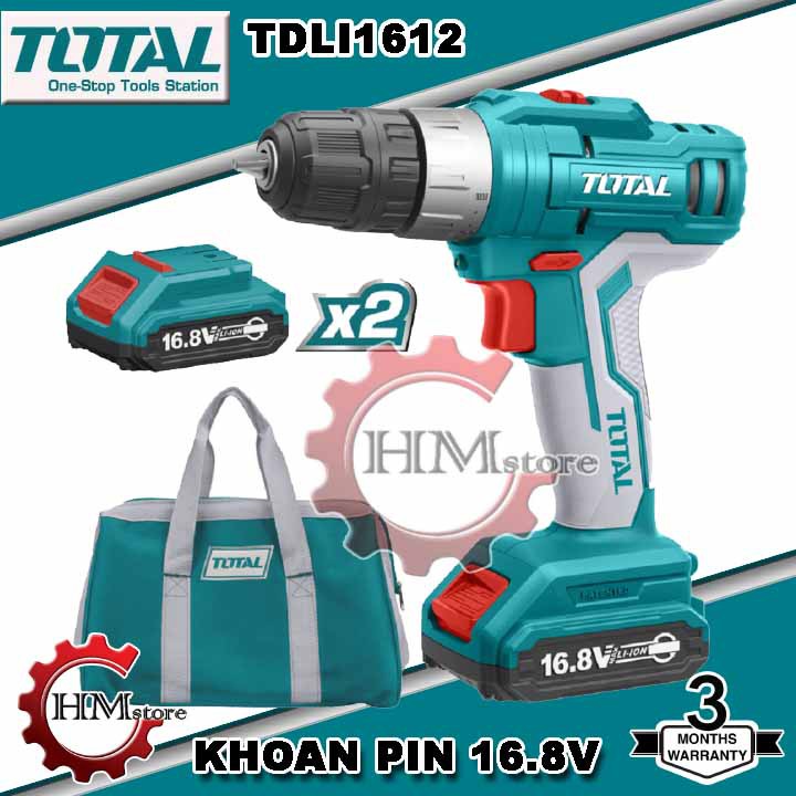 [Chính hãng] Máy Khoan dùng pin Li-ion 16.8V TOTAL TDLI1612 - Máy khoan pin cầm tay 16..8v