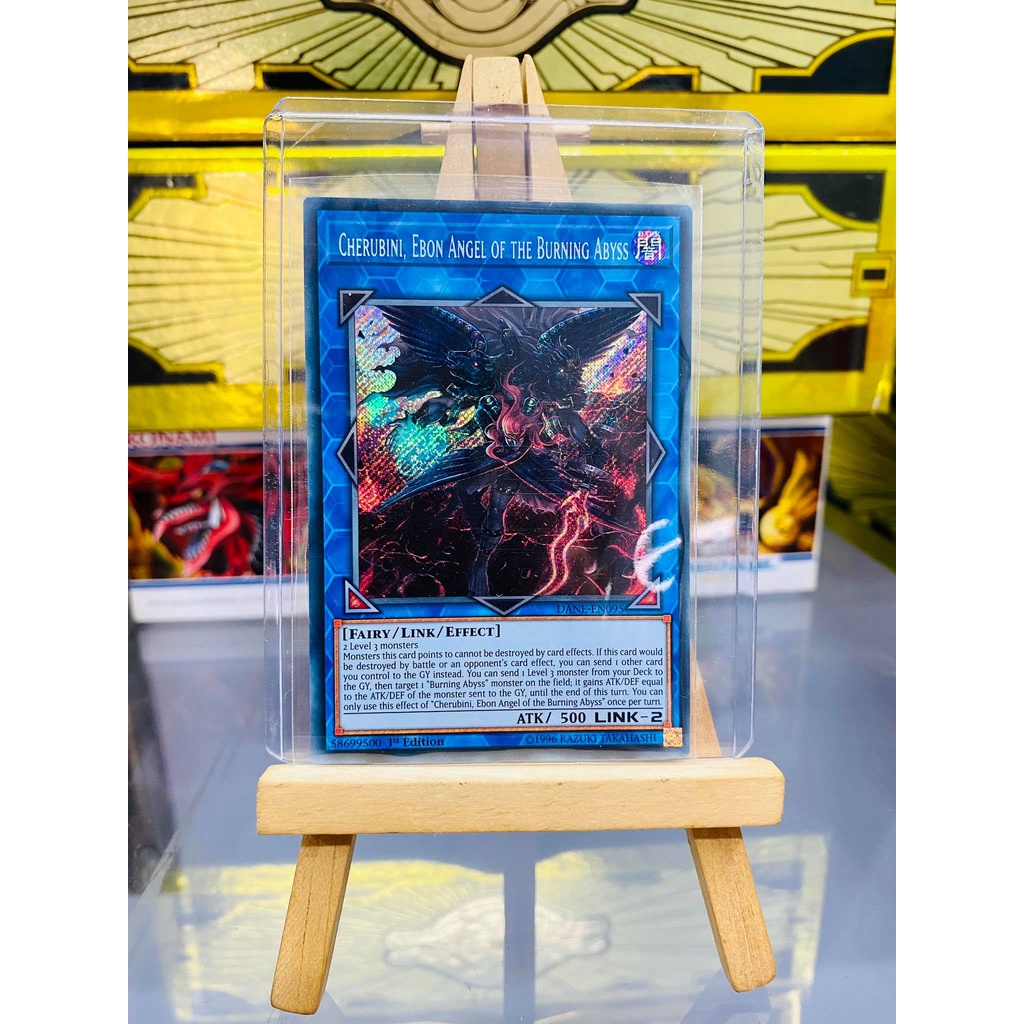 Lá bài thẻ bài Cherubini, Ebon Angel of the Burning Abyss - Secret Rare - Tặng bọc bài nhựa bảo quản
