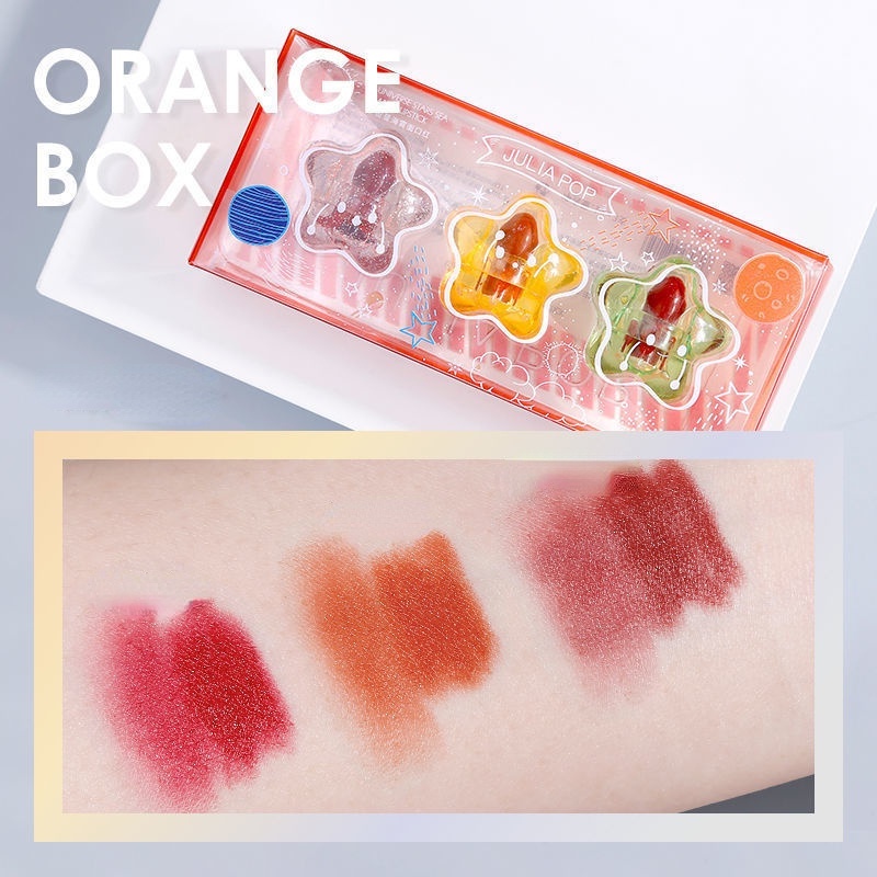[Hàng mới về] Set 3 son môi JULIA POP nhỏ gọn lâu trôi không thấm nước
