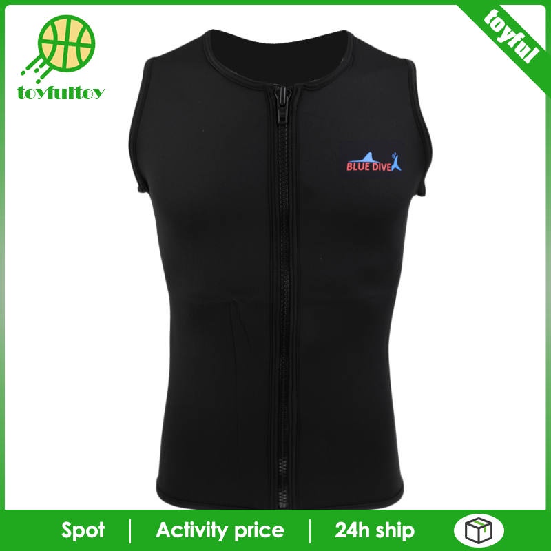 Áo lặn sát nách khóa kéo trước dày 2mm bằng cao su tổng hợp chất lượng