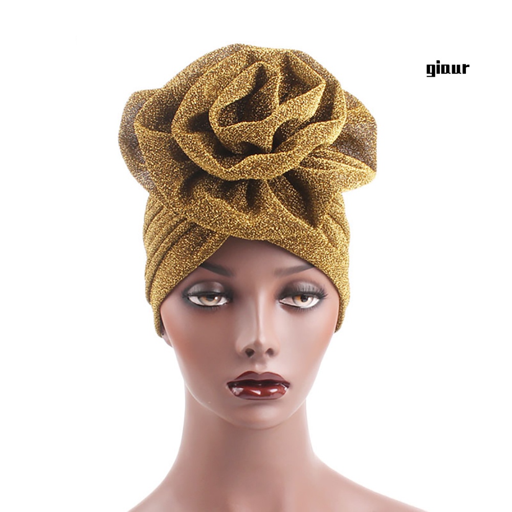 Mũ trùm đầu đính hoa lớn lấp lánh thời trang cho nữ