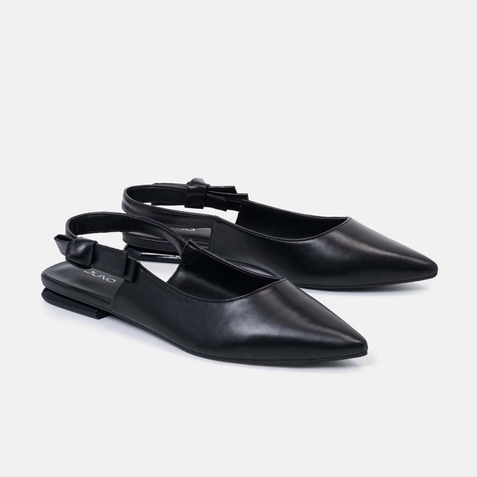 Giày Búp Bê Nữ Thời Trang 3cm JUNO Slingback Thắt Nơ Trang Trí BB03074