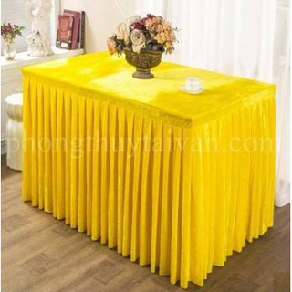 Khăn bàn Phật xếp ly Vàng(thảm trải bàn) 1m2/1m6/1m8/2m