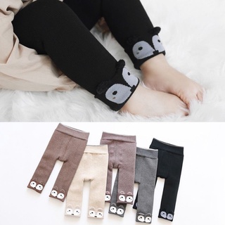 Quần legging nỉ lót nhung tai gấu cho bé gái 0-4 tuổi