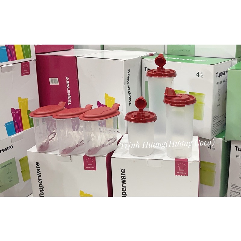 Bộ hộp tupperware đựng dầu ăn nước mắm nước tương....