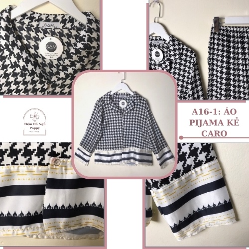 Đồ ngủ pijama nữ hàn quốc lụa LATIN đẹp,Đồ bộ nữ quần dài cao cấp Bộ mặc nhà nữ POPPY-ZICZAC