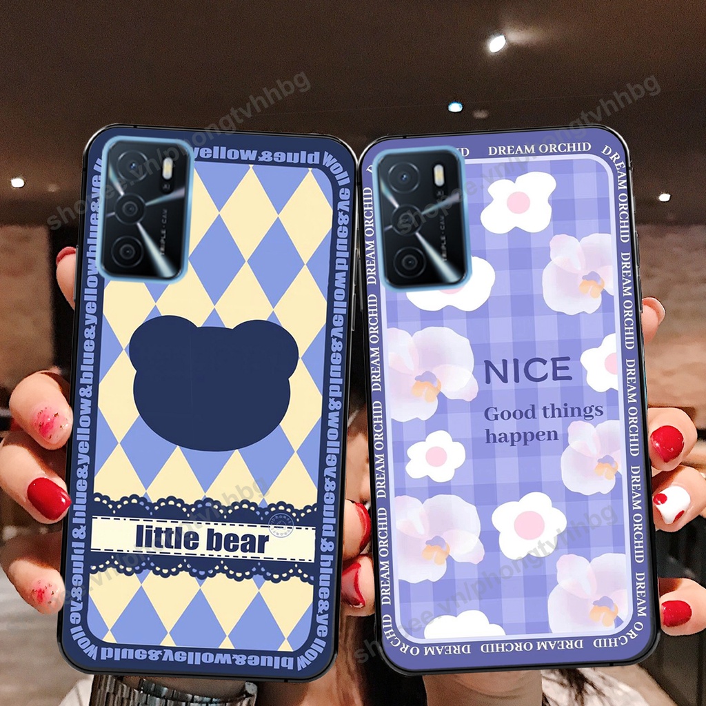 Ốp lưng Oppo A16 / A16K trái tim gấu thể thao , smile mặt cười cực cute