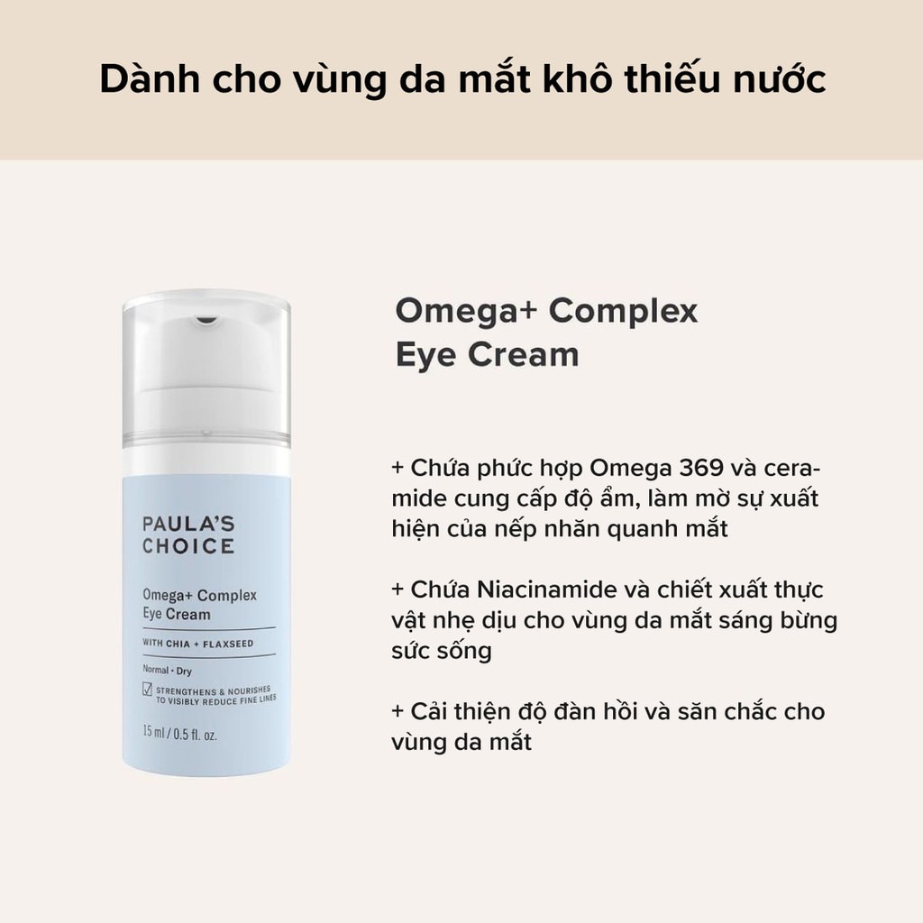 [PAULA'S CHOICE] Kem mắt chứa Omega chống lão hóa Paula's Choice Omega+ Complex Eye Cream (Mã 7500)