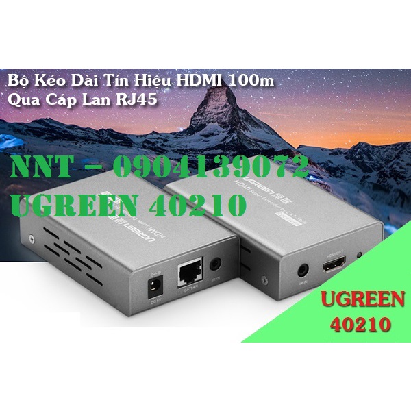 Bộ kéo dài tín hiệu HDMI 50m, 70m, 100m qua cáp lan Cat5,6 Ugreen 40210 (IR) chính hãng