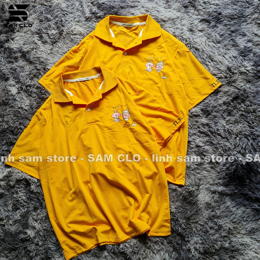 Áo thun POLO nữ tay lỡ có cổ phông form rộng freesize unisex mặc đi học, cặp, nhóm, lớp in chữ TL32302I