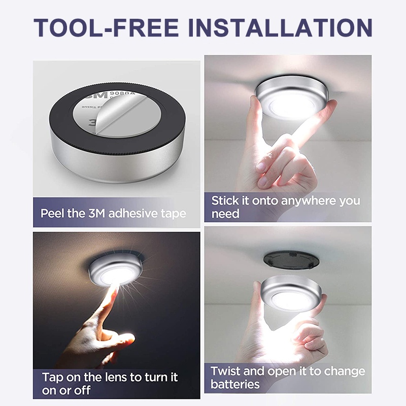 Đèn LED 3 Bóng Chất Lượng Cao Sử Dụng Pin AAA