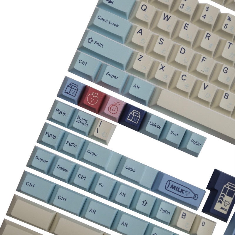 GMK Fruity Milk keycaps, 140 phím keycaps Cherry Profile DYE-SUB Cá nhân hóa GMK Keycaps cho bàn phím cơ