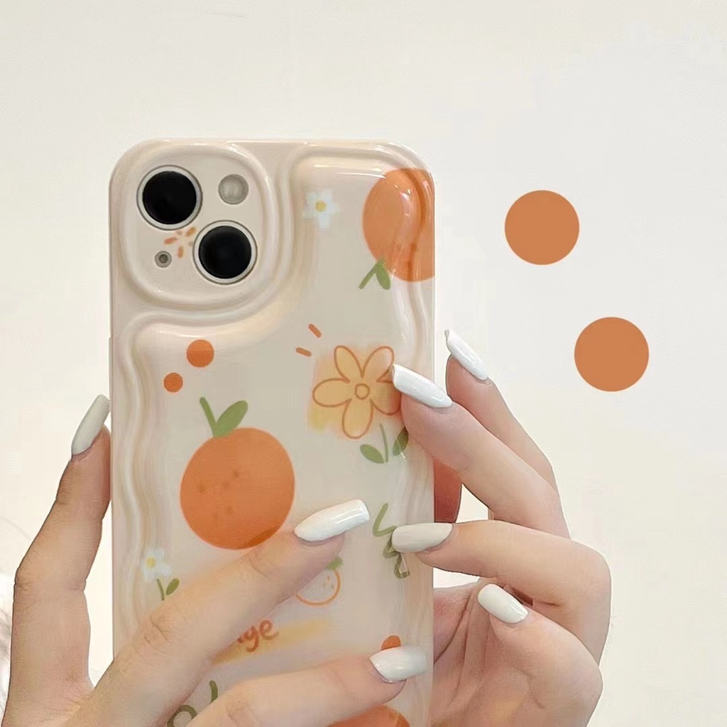 Ốp Điện Thoại IMD Họa Tiết Sóng Biển Màu Cam Cho iPhone XS XR XSMAX 11 11PROMAX 12 12PRO 12PROMAX 13 13PRO 13PROMAX