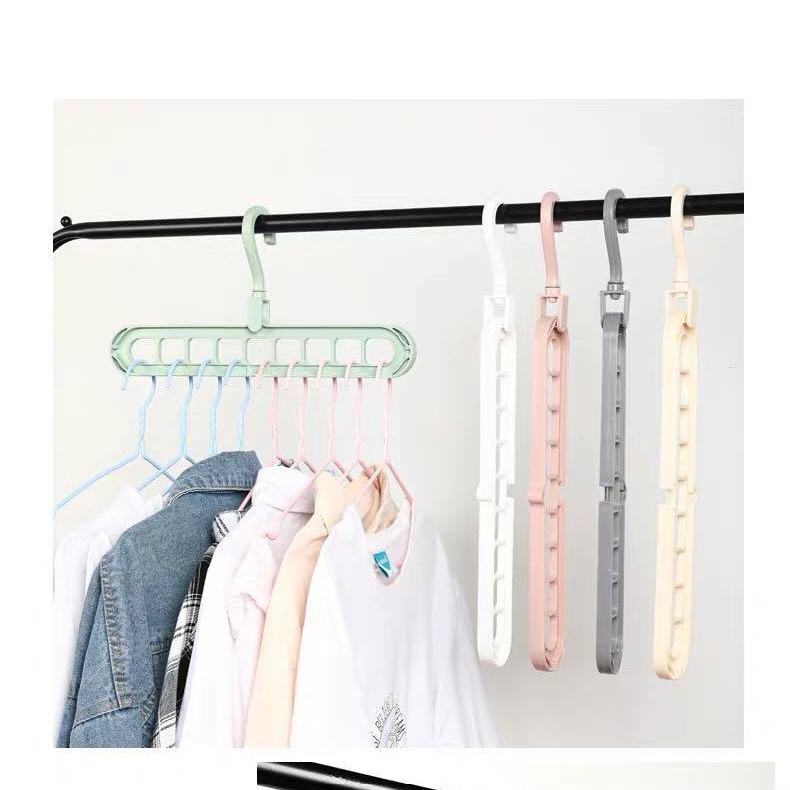 Móc treo quần áo dán tường thông minh, 10 kẹp nhựa phơi đồ đa năng tiện lợi, móc dù kèm 20 móc nhỏ