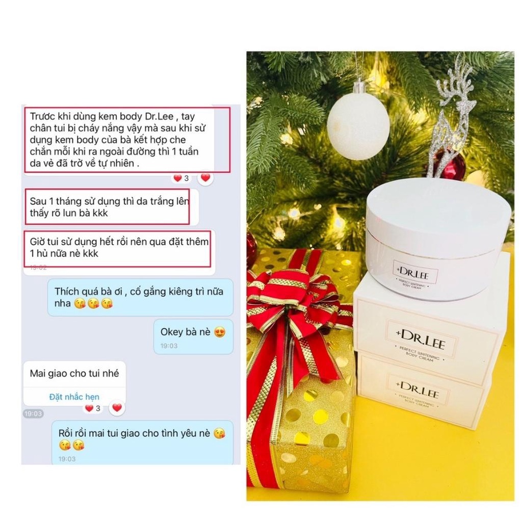 Kem body trắng da dưỡng ẩm phân tử nước Perfect whitening Body Cream +Dr.Lee 200g-HÀNG CHÍNH HÃNG