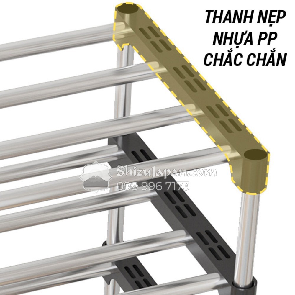 Kệ Để Giày Dép 6 Tầng Khung Inox Tháo Lắp Được