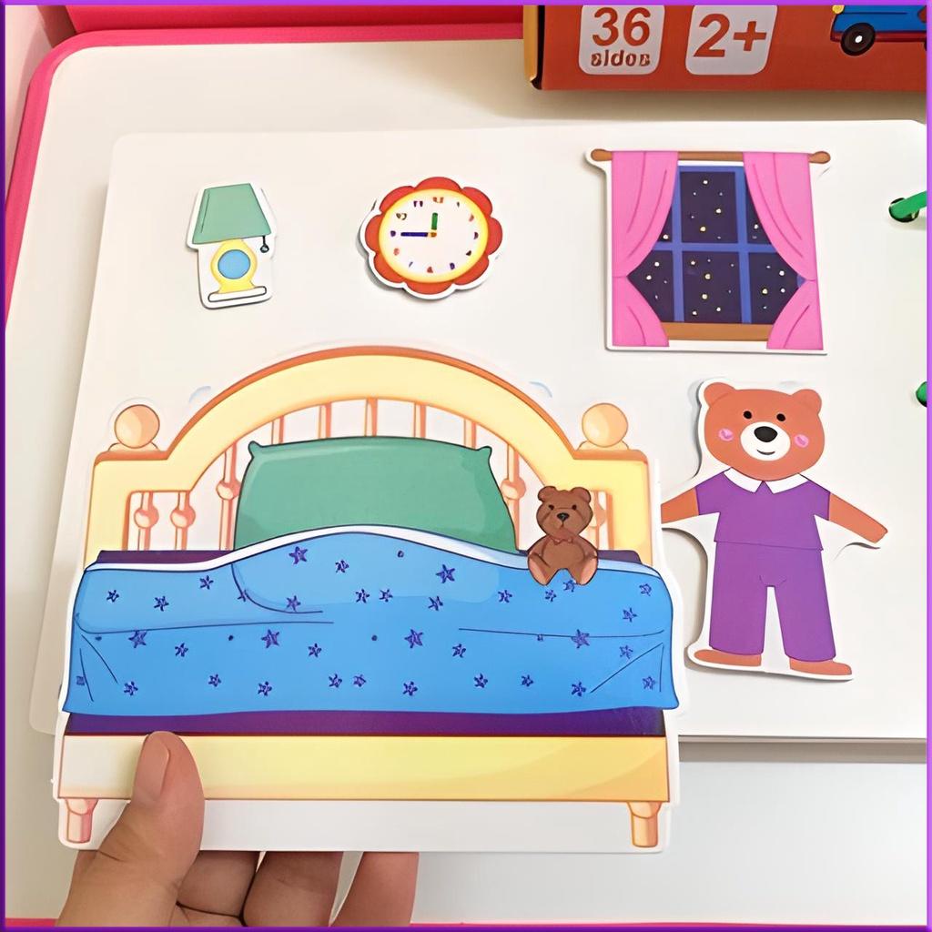 Bộ sách bóc dán 17 chủ đề - Học liệu, sách bóc dán montessori, ghép hình, xếp hình thông minh cho bé